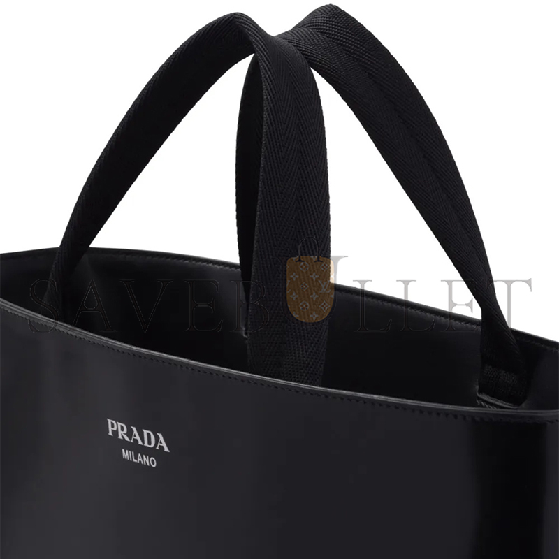 Pra*a logo print tote bag 2vg113 (38*36*6cm)